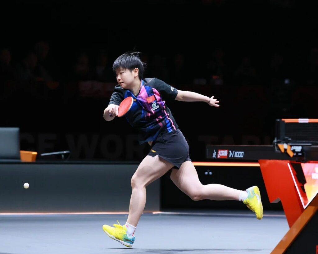 孫穎莎比賽勝利慶祝示意圖